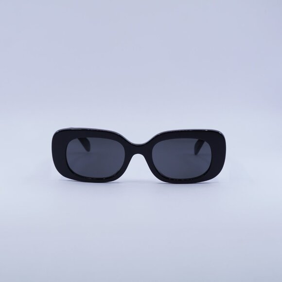 Celine CL40287U 01A Sunglasses Black Rectangle Frame, Grey Lenses - Picture 4 of 9